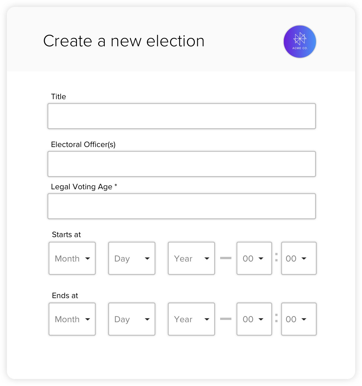 Creating an election with SmartBallot